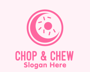 Sweet - Pink Donut Moon logo design