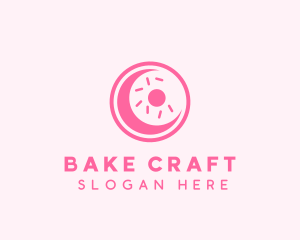 Pink Donut Moon logo design