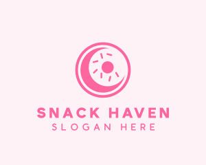 Pink Donut Moon logo design