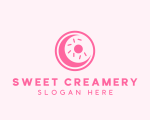 Pink Donut Moon logo design