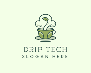 Green Organic Coffee Tea logo design