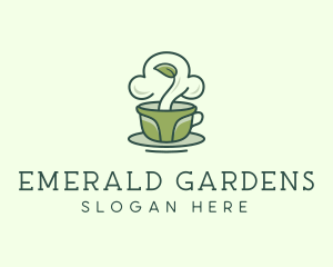 Green Organic Coffee Tea logo design