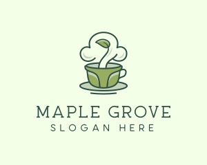 Green Organic Coffee Tea logo design