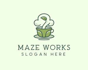 Green Organic Coffee Tea logo design