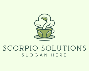 Green Organic Coffee Tea logo design