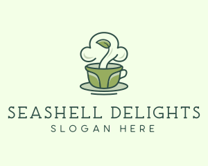 Green Organic Coffee Tea logo design