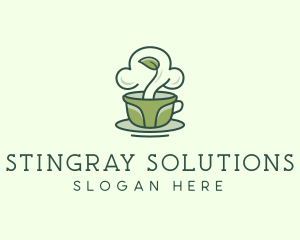 Green Organic Coffee Tea logo design