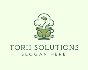 Green Organic Coffee Tea logo design