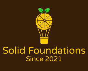 Fruit Juice - Lemon Hot Air Balloon logo design