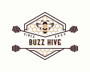 Bee Honeycomb Hexagon logo design