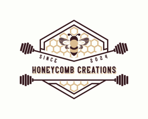 Bee Honeycomb Hexagon logo design