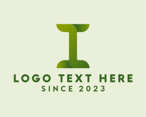 Vegan - Gradient Agriculture Letter I logo design