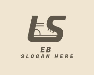 Running - Shoe Monogram Letter LS logo design