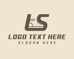 Walking - Shoe Sneakers Letter LS logo design