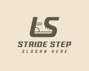 Walking - Shoe Sneakers Letter LS logo design