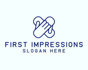 Blue Hand Bandage logo design