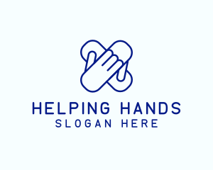 Aid - Blue Hand Bandage logo design