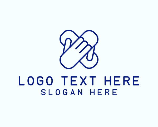 Medical Worker - Blue Hand Bandage logo design