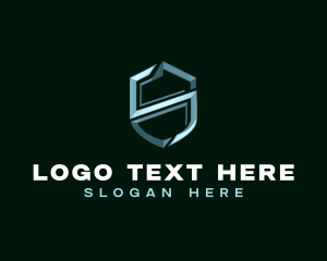 Origami - Security Shield Letter S logo design
