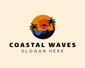 Sunset Beach Coast logo design