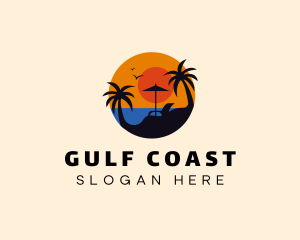 Sunset Beach Coast logo design