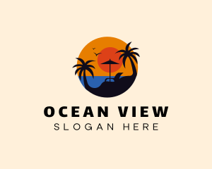 Sunset Beach Coast logo design