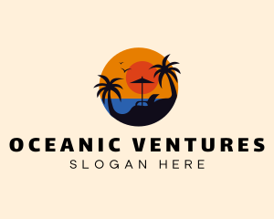 Sunset Beach Coast logo design