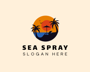 Sunset Beach Coast logo design