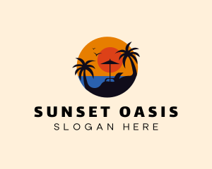 Sunset Beach Coast logo design