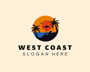 Sunset Beach Coast logo design