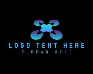 Quadcopter - Aerial Quadcopter Drone logo design