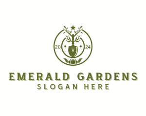 Gardening Shovel Plant logo design