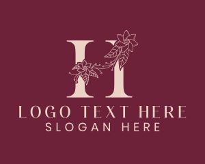 Letter H - Floral Skin Care Letter H logo design