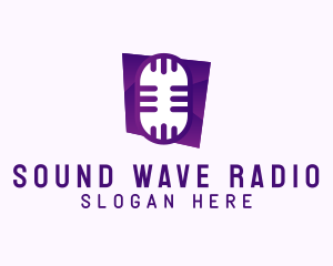 Radio Station - Gradient Mic Podcast Radio logo design