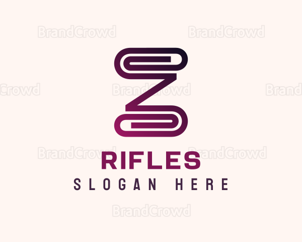 Paper Clip Letter Z Logo