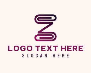 Bookstore - Paper Clip Letter Z logo design