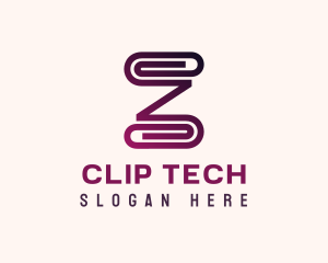 Clip - Paper Clip Letter Z logo design