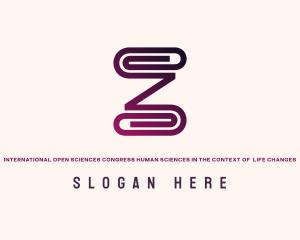 Printing - Paper Clip Letter Z logo design
