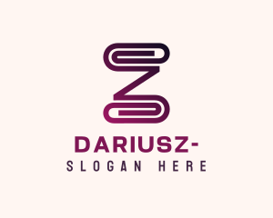 Copy - Paper Clip Letter Z logo design