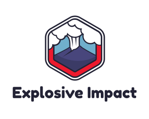 Volcano Erupt Smoke logo design