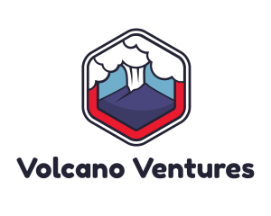 Eruption - Volcano Erupt Smoke logo design