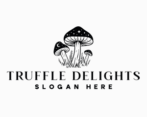 Truffle - Magical Mushroom Stars logo design