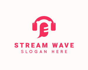 Streaming - Microphone Headphone Streaming logo design