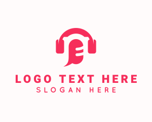 Podcast - Microphone Headphone Streaming logo design