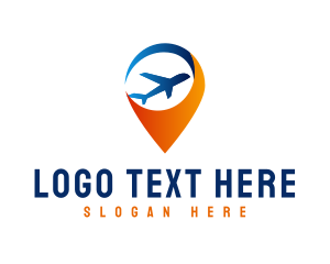 Location - Pin Airplane Travel logo design