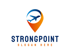 Pin Airplane Travel Logo