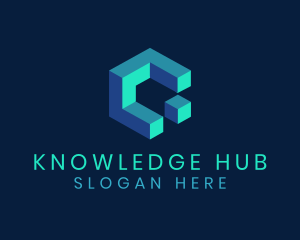 Learn - Cube Artificial Intelligence Computer logo design