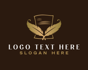 Mail - Feather Pen Writing logo design