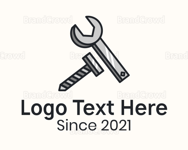 Metallic Screw Wrench Logo