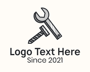 Tool Shop - Metallic Screw Wrench logo design